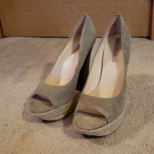 Leather Peep-Toe 6" Heels